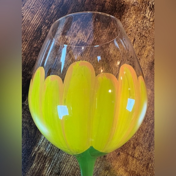 Pier 1 Imports | handpainted Sunflower Wine Glass - Picture 7 of 9